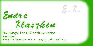 endre klaszkin business card